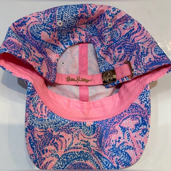🐊 Lilly Pulitzer Pink and Blue “later gator” run around alligator croc Cap hat - Picture 3 of 4